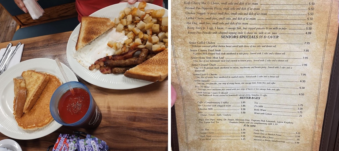 Reese's Hideaway Menu